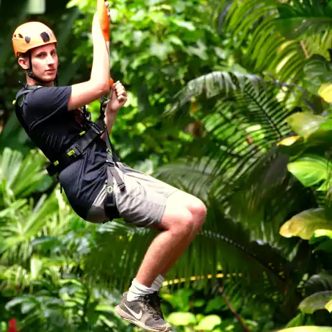 a man standing next to a tree